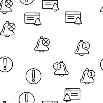 Notification Vector Seamless Pattern Illustrazione stock
