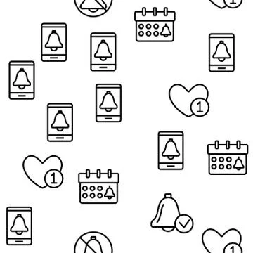 Notification Vector Seamless Pattern Stock Illustration