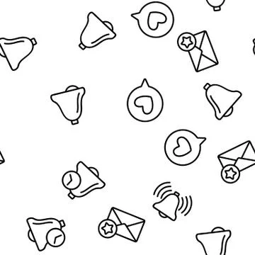 Notification Vector Seamless Pattern イラスト素材