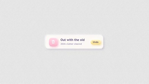Notification Widget Ui Animation with Trash Clean Action Concept Stock Footage 348546432