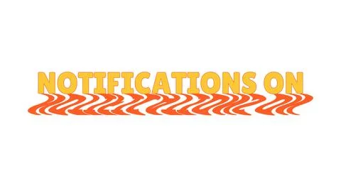 Notifications on bold internet button with wavy orange shadow Stock Illustration