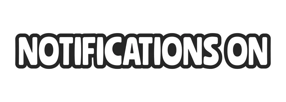 Notifications on bold outline call to action sticker Stock Illustration