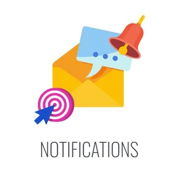 Notifications. Email in mailbox. Flat vector illustration. Illustrazione stock