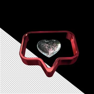 Notifications with a heart inside Stock Illustration