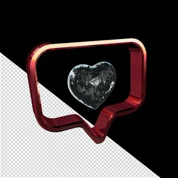 Notifications with a heart inside Stock Illustration