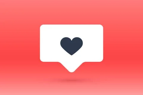 Notifications icon Like, speech bubble. Like icon with heart Stock Illustration