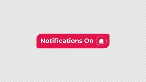 Notifications on interactive flat button with click animation Stock Footage 332272217