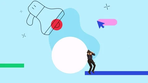 Notifications. Man, programmer hiding under book from loudly shouting Stock-Footage 262669757