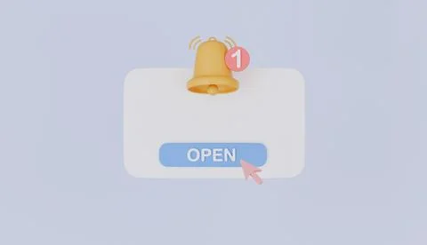 Notifications page with floating elements, Business planning, events, reminder 库存插图