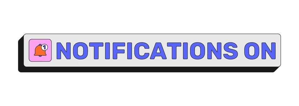 Notifications on rectangular UI web button Stock Illustration