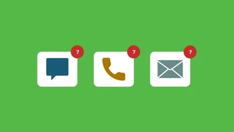 Notifications for Text, SMS, Message, eMail, Mail, and Phone Growing on Stock Footage 150584931