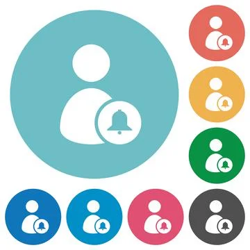 Notify user flat round icons Stock Illustration