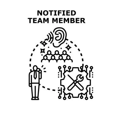 Notifying team member about support or issue Stock Illustration