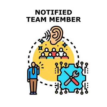 Notifying team member about support or issue Stock Illustration