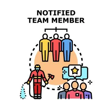 Notifying team members about a critical emergency situation Illustrazione stock