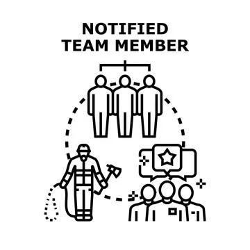 Notifying team members about a critical emergency situation Stock Illustration