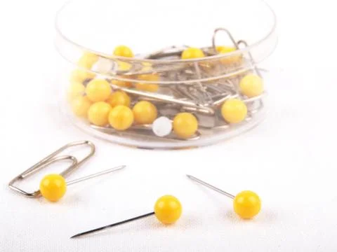 Notions - Box with needles Stock Photos