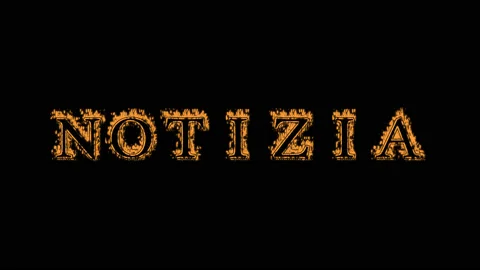 Notizia fire text effect black background Stock Footage 136673153