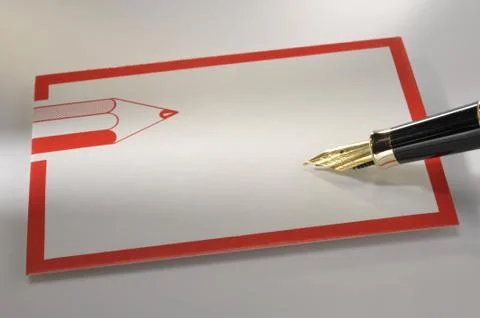 Notizzettel mit Stift Stock Photos