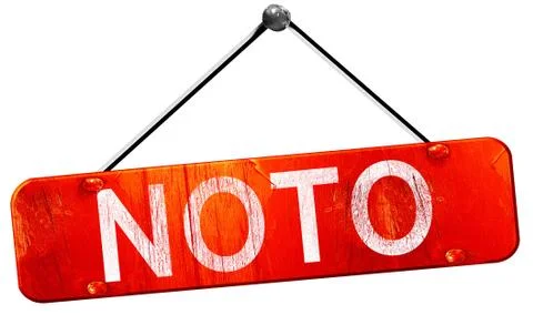 Noto, 3D rendering, a red hanging sign Stock Illustration