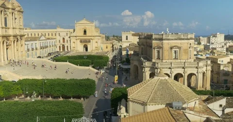 Noto Cathedral Top View Stock Footage 72253870