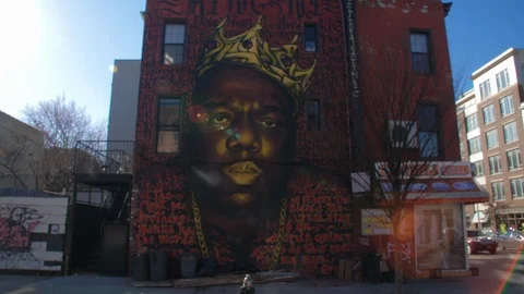 Notorious BIG Mural In Brooklyn | Stock Video | Pond5