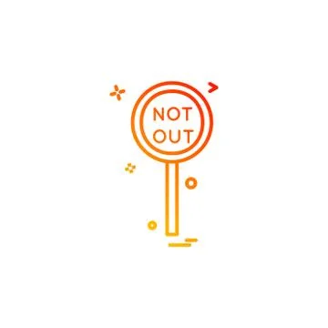 Notout decision umpire icon vector design Stock Illustration