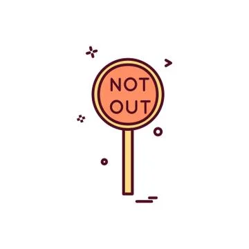 Notout decision umpire icon vector design Stock Illustration