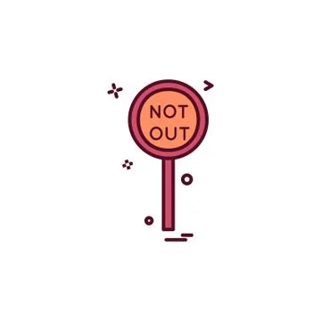 Notout decision umpire icon vector design Stock Illustration