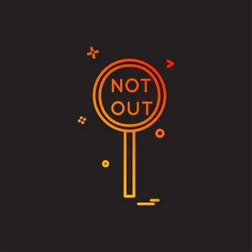 Notout decision umpire icon vector design Stock Illustration