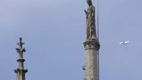 Notre Dame after the fire Stock Footage 107013997
