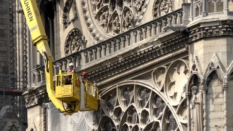Notre Dame after the fire Stock Footage 107014997