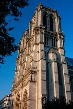 Notre-Dame Cathedral Front Side Stock Photos