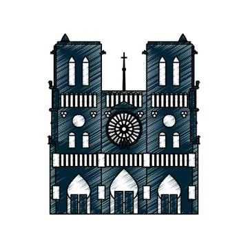 Notre Dame Cathedral Stock Illustration
