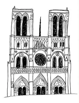 Notre Dame Cathedral Stock Illustration