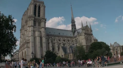 Notre Dame Cathedral, Paris, France Stock Footage