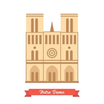 Notre Dame Cathedral in Paris. Stock Illustration