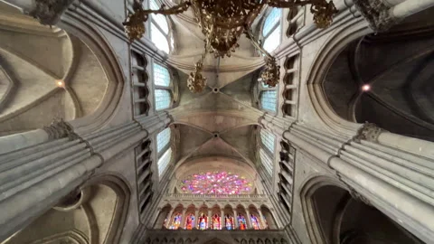 Notre Dame Cathedral Reims Ceiling Interior Stock Footage 244948237