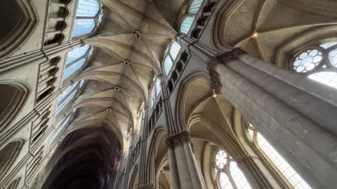 Notre Dame Cathedral Reims Ceiling Interior Stock Footage 245021257