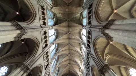 Notre Dame Cathedral Reims Interior Stock Footage 245018206