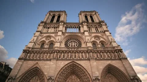 Notre Dame Cathedral timelapse Video stock 10587299