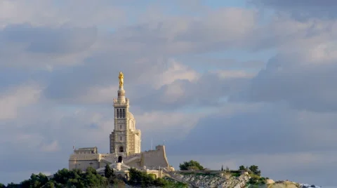 Notre dame de la garde church, marseille, france Stock Footage 1005887