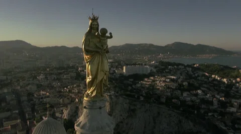 Notre Dame de la Garde, Marseille Provence (Capitale de la culture 2013) - No7 Stock Footage 27502950
