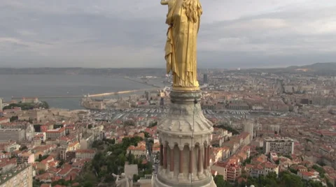 Notre Dame de la Garde, Marseille Provence (Capitale de la culture 2013) - No1 Stock Footage 27505653