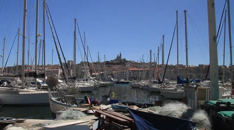 Notre-Dame de la Garde in the far distance Video stock 38214726