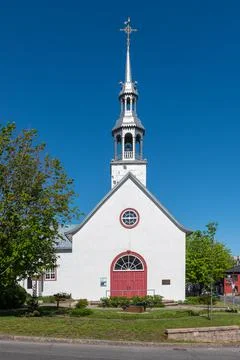 Notre-Dame-de-Lorette church of the first nation Huron-Wendat of Wendake Stock Photos