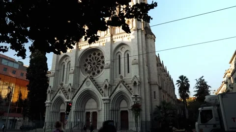 Notre Dame de Nice is a Catholic basilica in the center of Nice in France Stock Footage 198730828