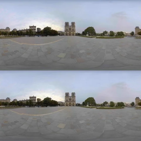 Notre Dame de Paris - 360 3D Stock Footage