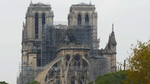 Notre Dame De Paris After The Fire Video stock 108017853