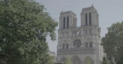 Notre Dame de Paris Cathedral in Summer / Paris, France - 4K Stock Footage 69727144